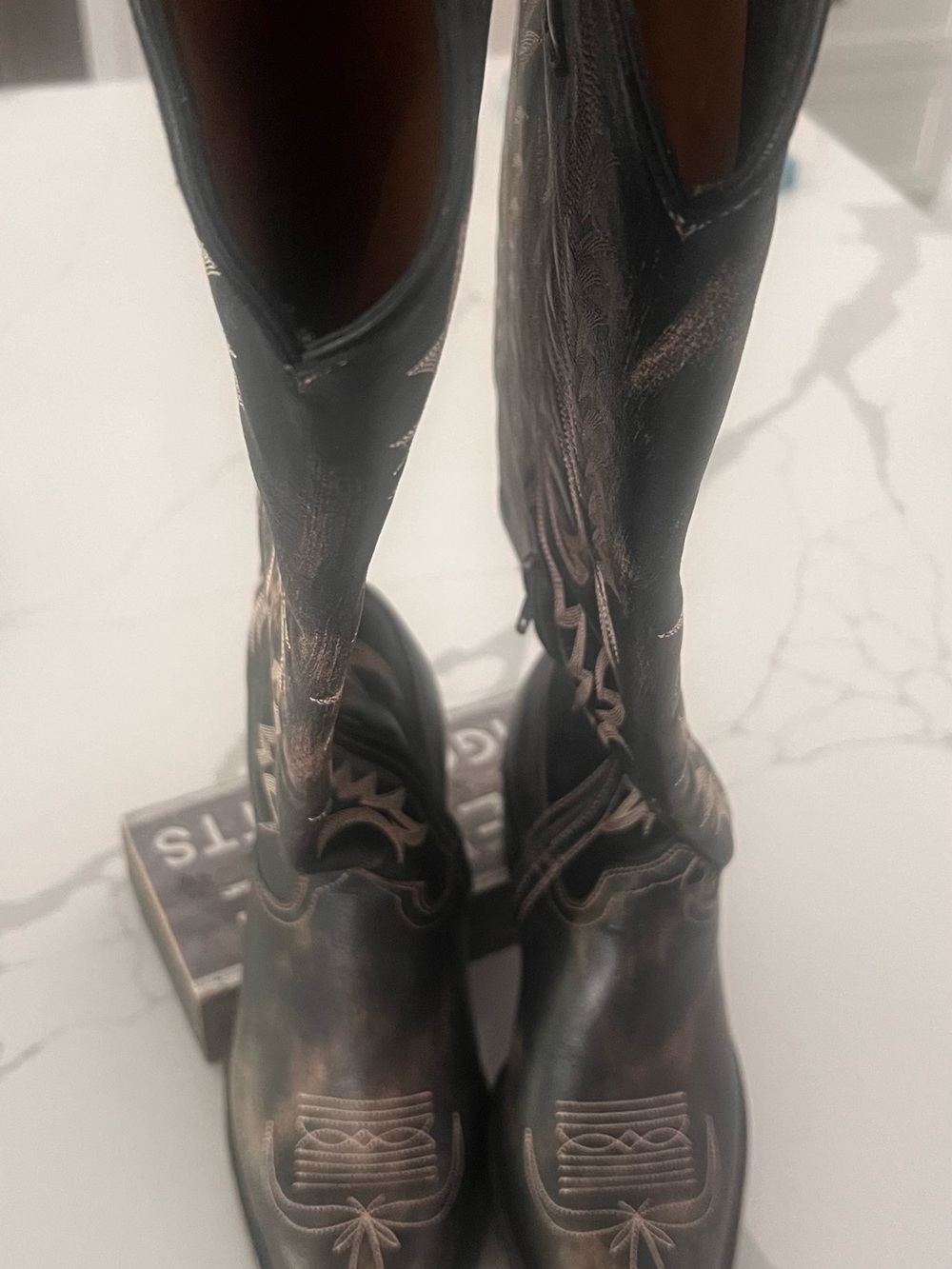 Old Gringo Black Embroidered Heeled Cowboy Boots